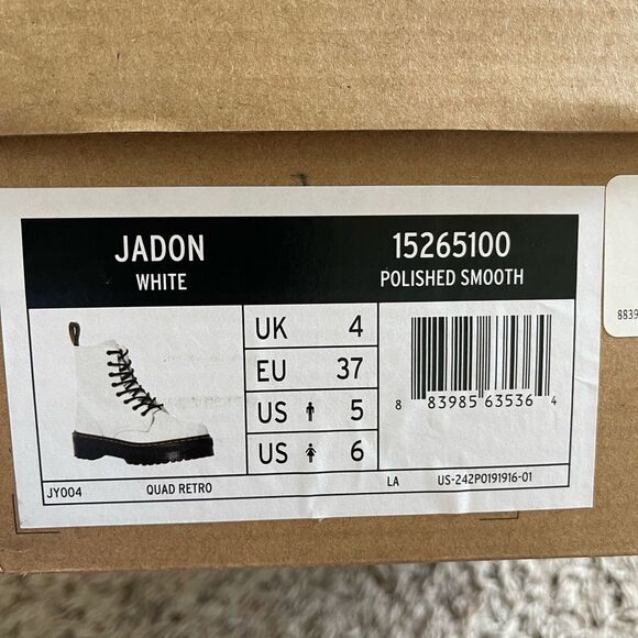 Smooth White Jason Dr. Martens Boots - Picture 5 of 7